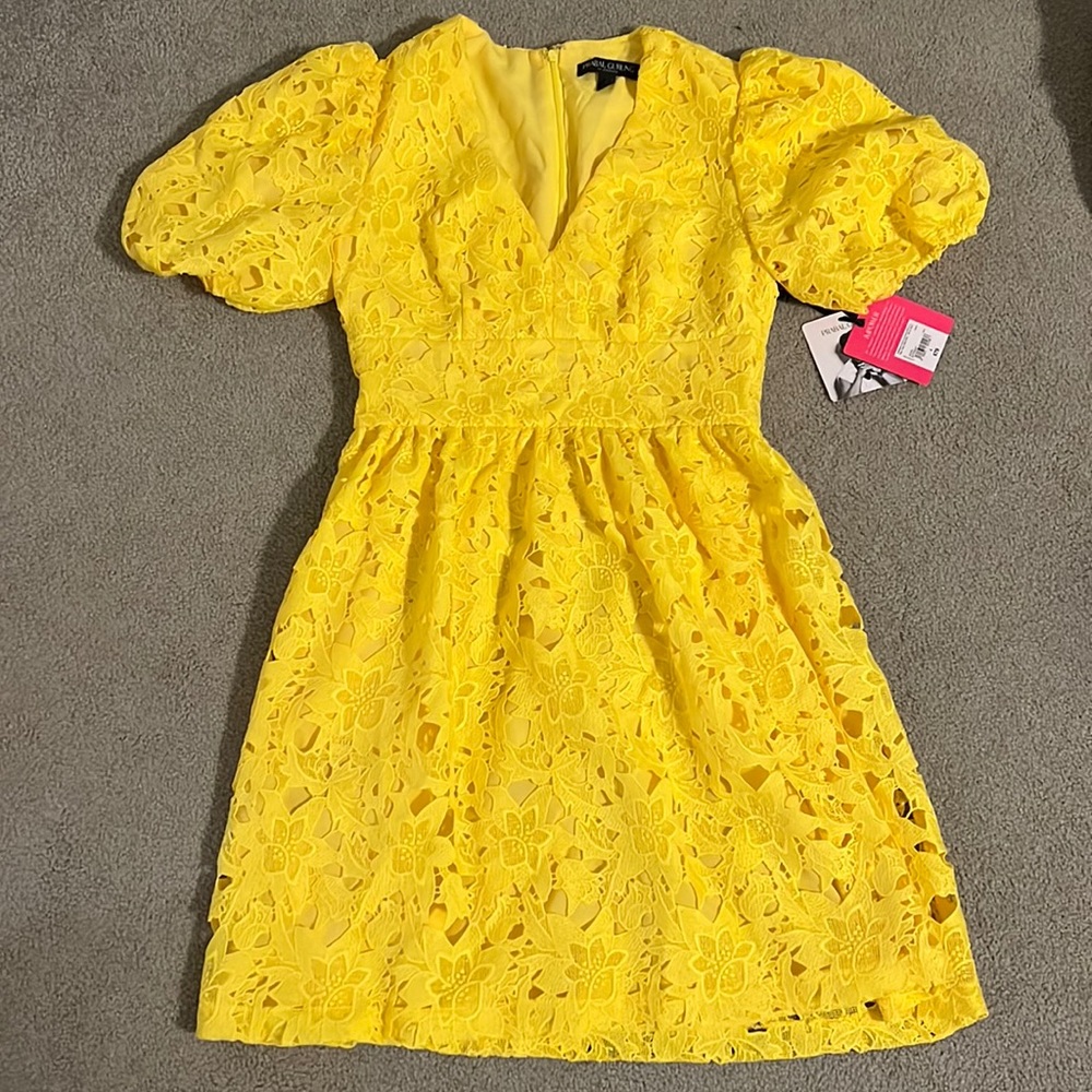 Prabal Garung Yellow eyelet dress